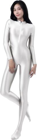 AMORESY Celestia Series Front-Zip Catsuit – High-Shine Spandex One-Piece, Stretch Fit, Classic Color Design in Saudi Arabia