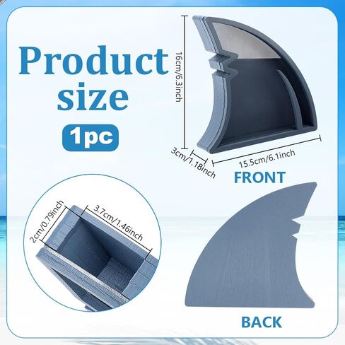PH PandaHall Acrylic Shark Fin Display Case Gray Shark Shaped Shadow Box Acrylic Display Stand for Home Decor Office Display Shark Teeth Gift, 6.3x1.1x6.1 inch in Kuwait