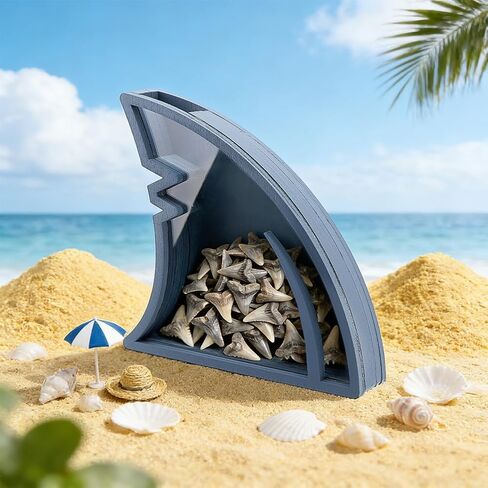 PH PandaHall Acrylic Shark Fin Display Case Gray Shark Shaped Shadow Box Acrylic Display Stand for Home Decor Office Display Shark Teeth Gift, 6.3x1.1x6.1 inch in Kuwait