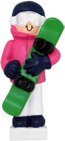 Personalized Snowboarding Christmas Ornament 2026 - Pink Outfit Snowboarder Ornament Outdoor Fun Snowmobile Snowboarding Ornaments for Christmas Tree Snow for Ornaments by Elves in Saudi Arabia