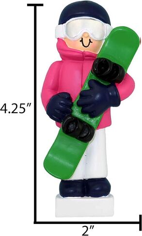 Personalized Snowboarding Christmas Ornament 2026 - Pink Outfit Snowboarder Ornament Outdoor Fun Snowmobile Snowboarding Ornaments for Christmas Tree Snow for Ornaments by Elves in Saudi Arabia