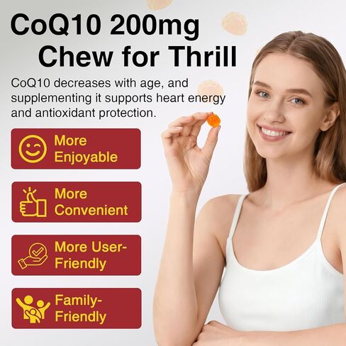 علكة ZEBORA CoQ10 200 ملغ، مكملات أنزيم Q10 عالية الامتصاص مع أوميغا 3، دعم القلب والطاقة، مضادات أكسدة قوية، نكهة البرتقال، 90 علكة in Kuwait