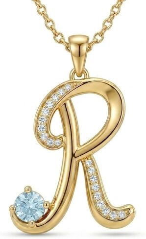 Birthday Gifts for Women Initial Necklace 18K Yellow Gold Plated Alphabet A to Z Pendant Birthstone Letter Necklaces Gold Plated Initial Jewelry Mothers Day Gifts for Women Her Mom Wife Mothers in Saudi Arabia