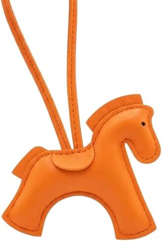 Orange Leather Horse Handbag Charm, Cute Pony Bag Accessory with Strap in Saudi Arabia