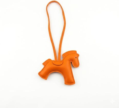 Orange Leather Horse Handbag Charm, Cute Pony Bag Accessory with Strap in Saudi Arabia