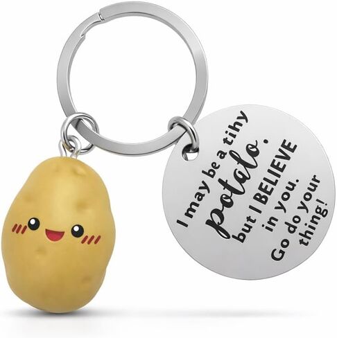 Potato Keychain-Inspirational Keychains with Funny Card，Bag Charms for Woman，Vegetable Key Chains Gifts for Teenagers, Friends, and Family. in Saudi Arabia