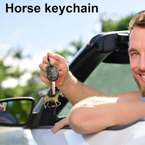 Vintage Horse Keychain - Metal Animal Bag Pendant. Western Cowgirl Purse Keyring Accessories For Men Women in Saudi Arabia