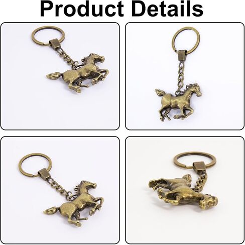 Vintage Horse Keychain - Metal Animal Bag Pendant. Western Cowgirl Purse Keyring Accessories For Men Women in Saudi Arabia