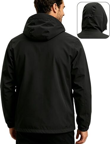 Men's Rain Jacket Waterproof Lightweight Rain Coat with Hood, Breathable Mens Windbreaker for Outdoor Cycling Travel in Saudi Arabia
