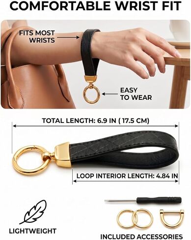 Leather Keychain Wristlet for Women in Saudi Arabia