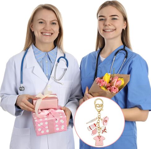 هدايا ممرضة للنساء سلسلة المفاتيح، هدية التمريض لممرضات المدرسة طالب التخرج مفتاح سلسلة المستقبل ممارس طبي مسجل تقدير ممرضة أنثى ممرضات يوم أسبوع الهدايا الملحقات، الوردي in Kuwait