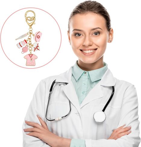 هدايا ممرضة للنساء سلسلة المفاتيح، هدية التمريض لممرضات المدرسة طالب التخرج مفتاح سلسلة المستقبل ممارس طبي مسجل تقدير ممرضة أنثى ممرضات يوم أسبوع الهدايا الملحقات، الوردي in Kuwait
