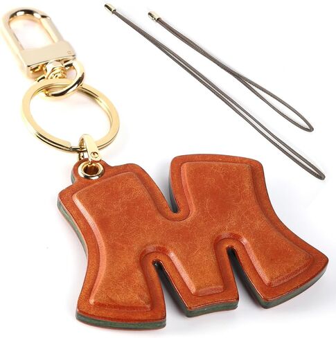 Initial Keychain Leather Bag Charms Handmade Genuine Leather Initial Hand-sewn Luxury Custom Bag Car Pendant in Saudi Arabia