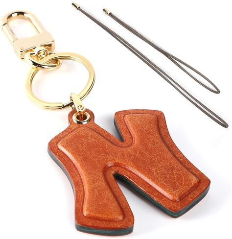 Initial Keychain Leather Bag Charms Handmade Genuine Leather Initial Hand-sewn Luxury Custom Bag Car Pendant in Saudi Arabia