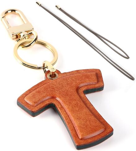 Initial Keychain Leather Bag Charms Handmade Genuine Leather Initial Hand-sewn Luxury Custom Bag Car Pendant in Saudi Arabia