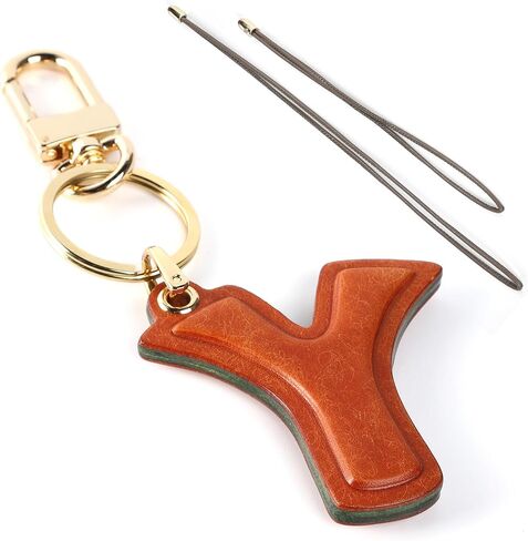 Initial Keychain Leather Bag Charms Handmade Genuine Leather Initial Hand-sewn Luxury Custom Bag Car Pendant in Saudi Arabia