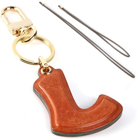 Initial Keychain Leather Bag Charms Handmade Genuine Leather Initial Hand-sewn Luxury Custom Bag Car Pendant in Saudi Arabia