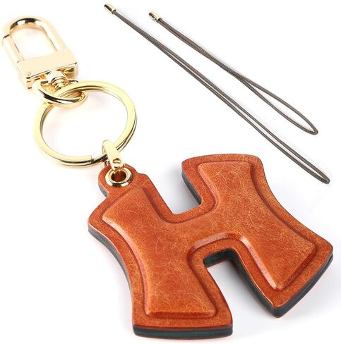 Initial Keychain Leather Bag Charms Handmade Genuine Leather Initial Hand-sewn Luxury Custom Bag Car Pendant in Saudi Arabia
