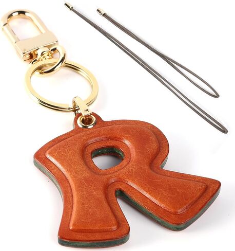 Initial Keychain Leather Bag Charms Handmade Genuine Leather Initial Hand-sewn Luxury Custom Bag Car Pendant in Saudi Arabia