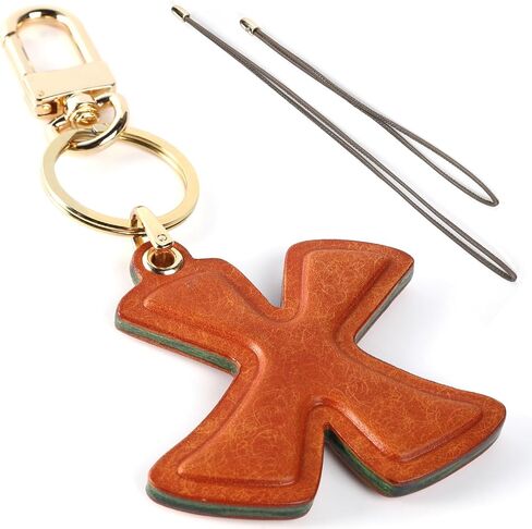 Initial Keychain Leather Bag Charms Handmade Genuine Leather Initial Hand-sewn Luxury Custom Bag Car Pendant in Saudi Arabia