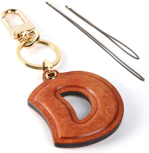 Initial Keychain Leather Bag Charms Handmade Genuine Leather Initial Hand-sewn Luxury Custom Bag Car Pendant in Saudi Arabia