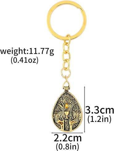 Blessed Dew Talisman keychain Inspiration for game er Metal cosplay prop collectibles with a brown retro leather cord in Saudi Arabia