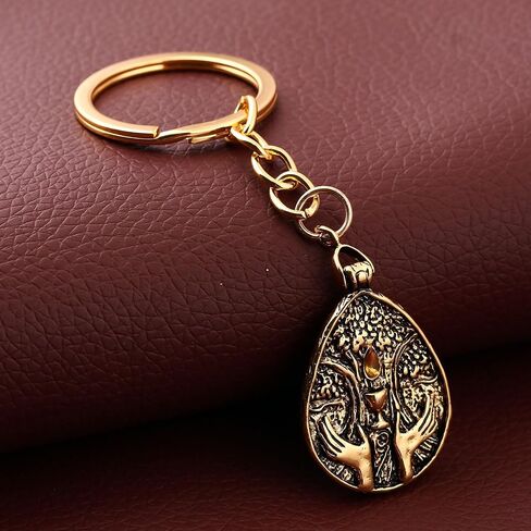 Blessed Dew Talisman keychain Inspiration for game er Metal cosplay prop collectibles with a brown retro leather cord in Saudi Arabia