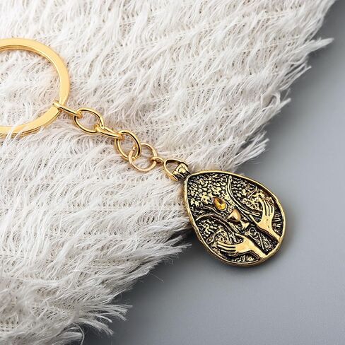 Blessed Dew Talisman keychain Inspiration for game er Metal cosplay prop collectibles with a brown retro leather cord in Saudi Arabia