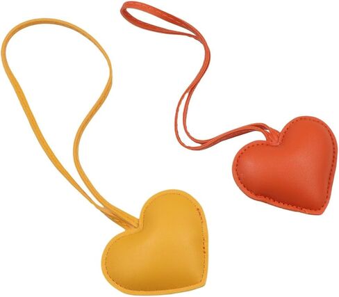 5Pcs Leather Heart Keychain Cute PU Leather Love Heart Hanging Ornaments Charm Bag Pendant Key Ring Accessories for Purse Key Backpack in Saudi Arabia