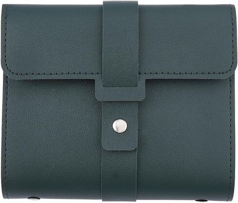 42 Pairs PU Leather Earring Bag Jewelry Holder Organizer for Women Foldable Book Design Travel Jewelry Storage Case Portable Stud Book Earring Case for Accesorios Necklace Ring(Dark Green) in Saudi Arabia