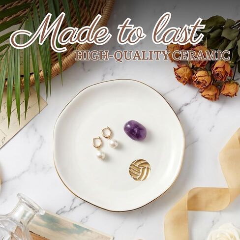 InnoBeta Volleyball Gifs for Women, Ceramic Jewelry Tray Decorative Trinket Dish for Rings Earrings Necklaces Bracelet Watch Keys, Gifts for Birthday, Mother's Day, Christmas - 4.75" in Saudi Arabia