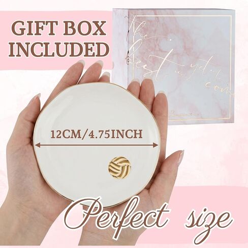 InnoBeta Volleyball Gifs for Women, Ceramic Jewelry Tray Decorative Trinket Dish for Rings Earrings Necklaces Bracelet Watch Keys, Gifts for Birthday, Mother's Day, Christmas - 4.75" in Saudi Arabia