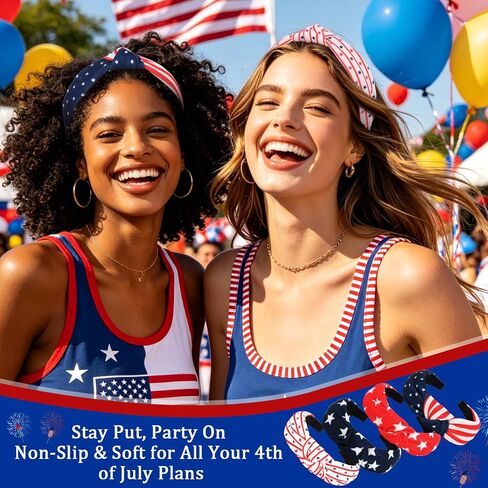 Ondder 4th of July Patriotic Knotted Headbands for Women, 4 Pack American Flag Star Striped Hair Bands Red White Blue USA Independence Day Memorial Day Holiday Hair Accessories Gifts in Saudi Arabia