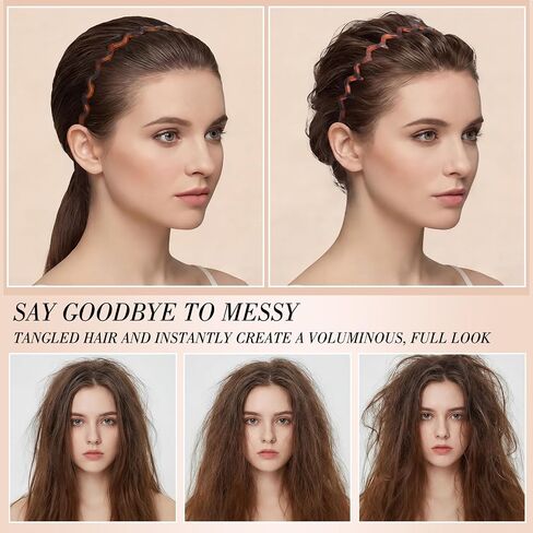 Needbrock 4 Pack Non Slip Zig Zag Headbands, Comb Headband with Teeth for Slicked Back Styles Women Men Daily Wear, Workouts, 90s Retro Hair Accessories in Saudi Arabia