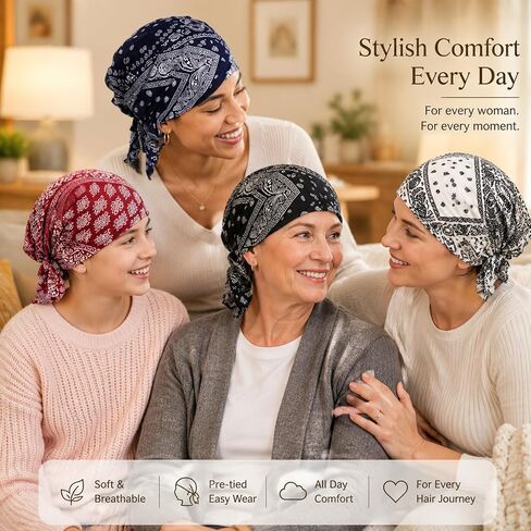 hoyuwak Chemo Headwear for Women Softer Headcover with Longer Tails in Kuwait