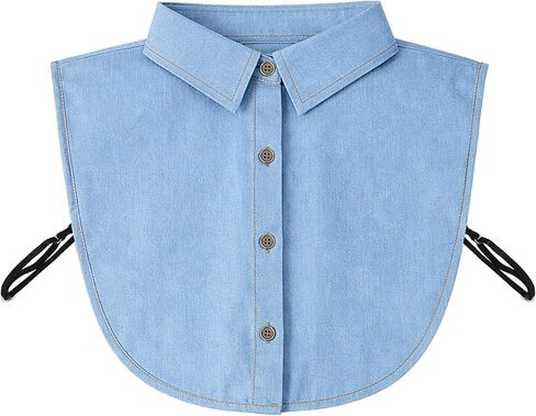 Detachable Collars for Women, False Collar for Women Detachable Denim Fashionable & Versatile Styling (Light Blue) in Saudi Arabia