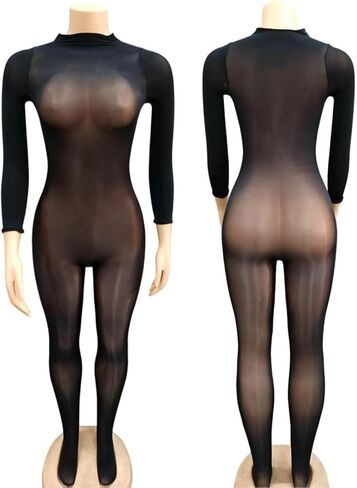 Jelove Women's Oil Shiny Bodystocking 5D Sheer Full Body Stocking Sexy Lingerie Outfits Clubwear in Saudi Arabia