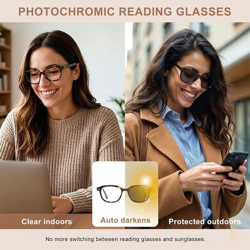 OKH Progressive Photochromic Reading Glasses for Men Women, Round Multifocus Readers, TR90 Frame in Saudi Arabia