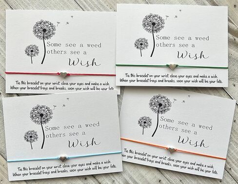 سوار Dandelion Wish يصنع هدية تشجيعية لعيد الميلاد، سوار الصداقة، سوار أمنيات الحبل in Kuwait