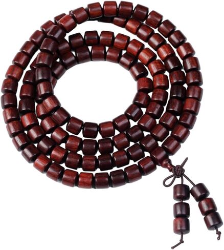 Zen Dear Unisex Natural African Blood Red Sandalwood Bracelet Prayer Beads Tibetan Buddhism Meditation Mala Bead Necklace Yoga in Saudi Arabia