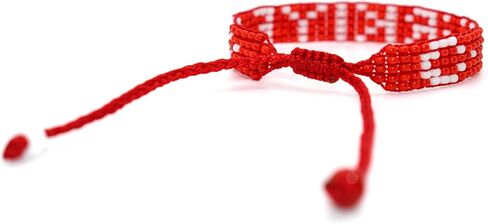 Türkiye Flag Bracelet - Türkiye Pride Bracelet - Adjustable Red & White Jewerly for Men and Women - Türkiye Souvenir Gift - Handmade - Premium Czech Beads in Kuwait