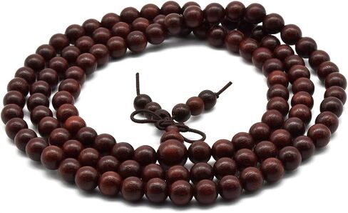 Zen Dear Unisex Natural African Blood Red Sandalwood Bracelet Prayer Beads Tibetan Buddhism Meditation Mala Bead Necklace Yoga in Saudi Arabia
