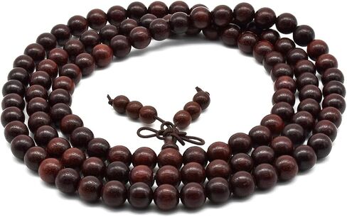 Zen Dear Unisex Natural African Blood Red Sandalwood Bracelet Prayer Beads Tibetan Buddhism Meditation Mala Bead Necklace Yoga in Saudi Arabia