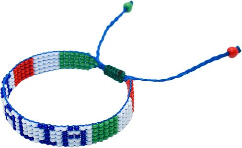 Italia Flag Bracelet - Adjustable Green, White & Red Jewerly for Men - Italian Cultural Heritage Bracelet - Italian Pride Bracelet - Italy Meaningful Gift & Souvenir - Premium Czech Beads in Kuwait