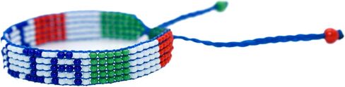 Italia Flag Bracelet - Adjustable Green, White & Red Jewerly for Men - Italian Cultural Heritage Bracelet - Italian Pride Bracelet - Italy Meaningful Gift & Souvenir - Premium Czech Beads in Kuwait