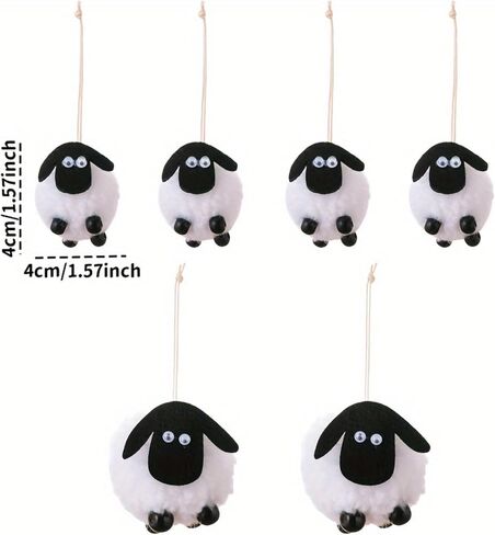 4PCS Small Sheep Plush Animal Decor - Little Sheep Party Favors for Birthday, Christmas Tree, Basket Stuffers, Lamb Ornament & Gifts in Kuwait