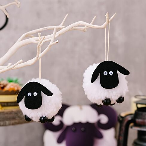 4PCS Small Sheep Plush Animal Decor - Little Sheep Party Favors for Birthday, Christmas Tree, Basket Stuffers, Lamb Ornament & Gifts in Kuwait