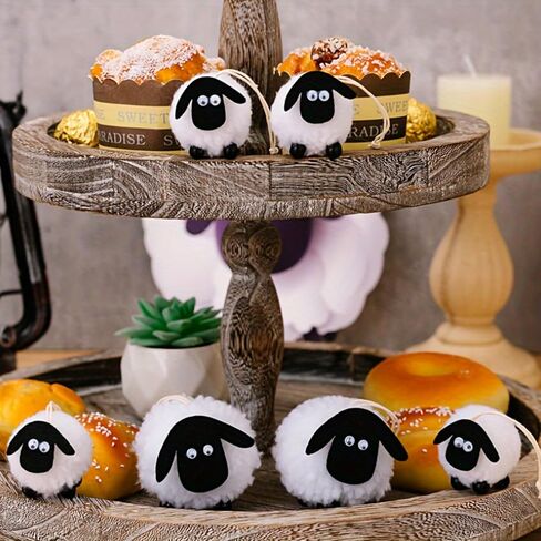 4PCS Small Sheep Plush Animal Decor - Little Sheep Party Favors for Birthday, Christmas Tree, Basket Stuffers, Lamb Ornament & Gifts in Kuwait