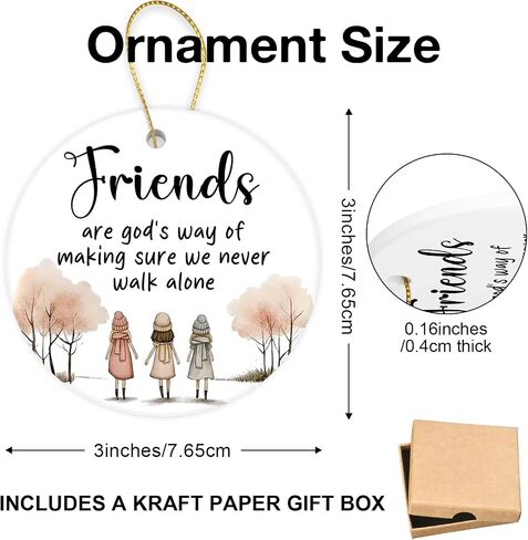 Friend Gifts for Women Round Ceramic Ornament Friends Ornament Friendship Gifts for Friends Women Birthday for Sister Best Friend BFF Betie in Kuwait