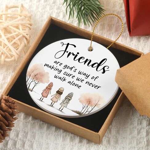 Friend Gifts for Women Round Ceramic Ornament Friends Ornament Friendship Gifts for Friends Women Birthday for Sister Best Friend BFF Betie in Kuwait
